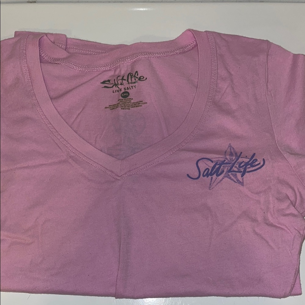 Salt Life Pink V-Neck T-Shirt